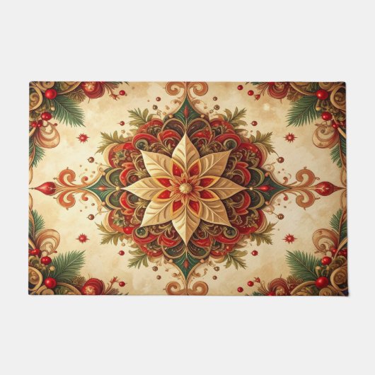 Paillasson Red Green Decorative Holiday Doormat (Devant)