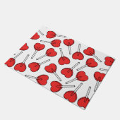 Paillasson Red Lollipops, Heart Lollipops, Lollipop Pattern (Incliné)