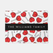 Paillasson Red Lollipops, Heart Lollipops, Lolly, Your Name (Devant)