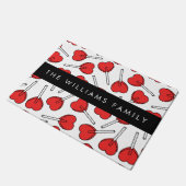 Paillasson Red Lollipops, Heart Lollipops, Lolly, Your Name (Incliné)