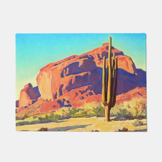 Paillasson Red Rocks and Cactus par Maynard Dixon (Devant)