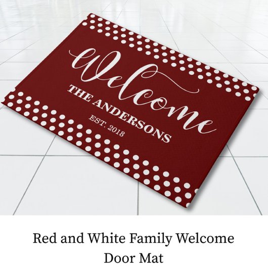 Paillasson Red Welcome Family Porte Mat