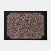 Paillasson Regard rustique usiné de chocolat en cuir de brun (Devant)