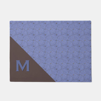 Paillasson Regency Blue et Brown Monogramme Porte Mat