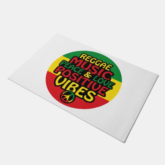 Paillasson Reggae design with positive quotes and reggae flag (Incliné)