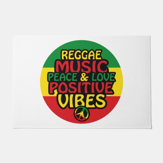 Paillasson Reggae design with positive quotes and reggae flag (Devant)