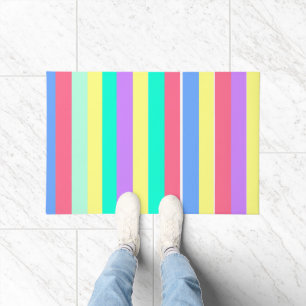 Paillasson Réglage des rayures pastel de printemps