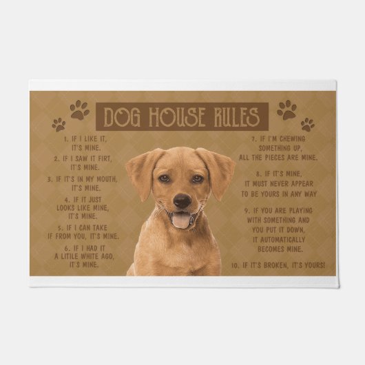 Paillasson Règlement Rhodesian Ridgeback Dog House, S'Il A Éc (Devant)