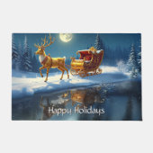 Paillasson Reindeer Christmas Sleigh Holiday Doormat (Devant)
