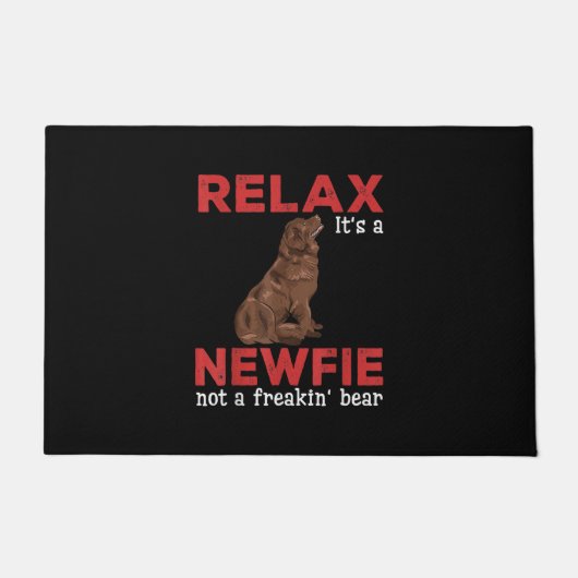 Paillasson Relax c'est un newfie | Chien mignon de terre-neuv (Devant)
