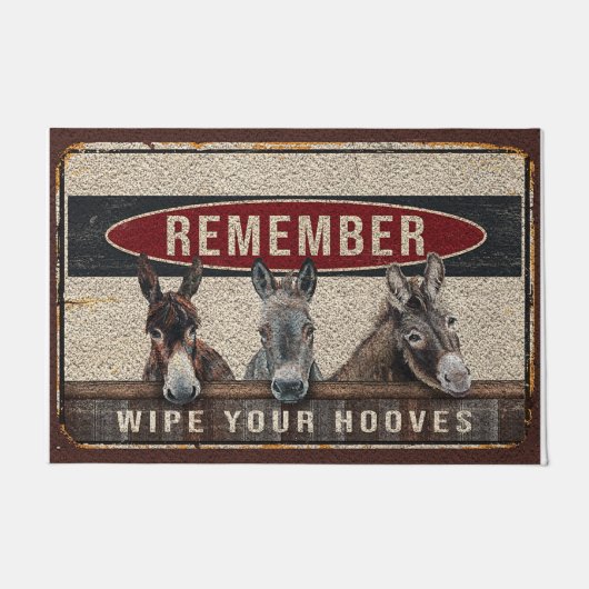 Paillasson Remember Wipe Your Hooves Rug, Animal  (Devant)