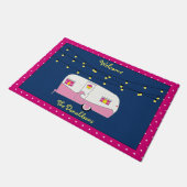 Paillasson Remorque Vintage à Jambon Glamper Rose (Incliné)