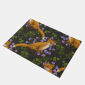 Paillasson Renard, fleurs et lierre, vert, orange et viole (Incliné)