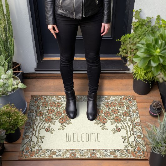 Paillasson Rennie Mackintosh Tree & Floral Bural Orange