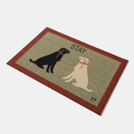 Paillasson Restez Chien Couples Mat, Meilleur Animal (Incliné)