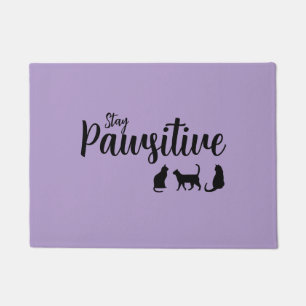 Paillasson Restez un chat noir à la mode