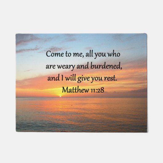 PAILLASSON RETIRER MATTHEW 11:28 SCRIPTURE VERSE SLEVER (Devant)