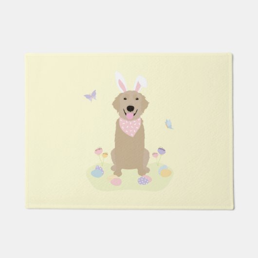 Paillasson Retriever doré Bunny de Pâques (Devant)