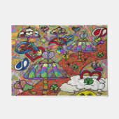 Paillasson Retro 60s Psychedelic Magic Mushroom Porte Mat (Devant)