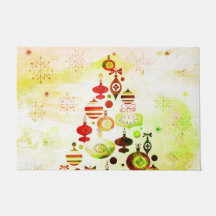 Rétro arbre de Noël rouge