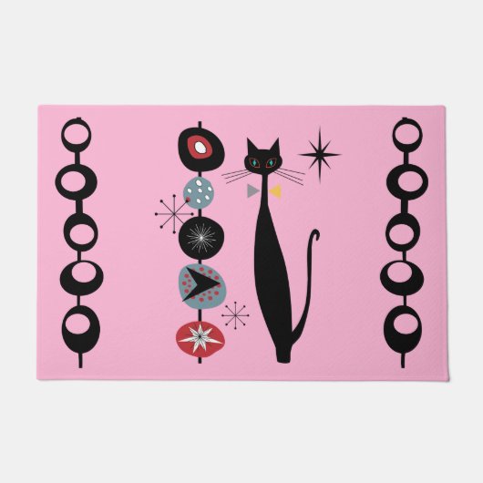 Paillasson Retro Atomique Moyen Siècle Moderne Cool mat de ch (Devant)