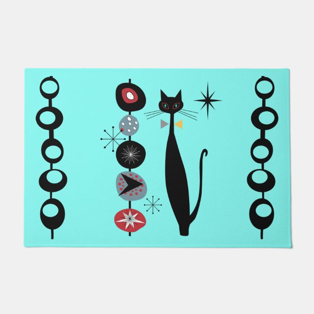 Paillasson Retro Atomique Moyen Siècle Moderne Cool mat de ch (Devant)