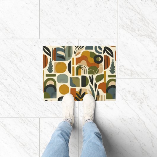 Paillasson Retro Botanica Geometrica (Intérieur)