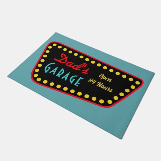 Paillasson Retro Dad's Garage Sign Doormat  (Incliné)