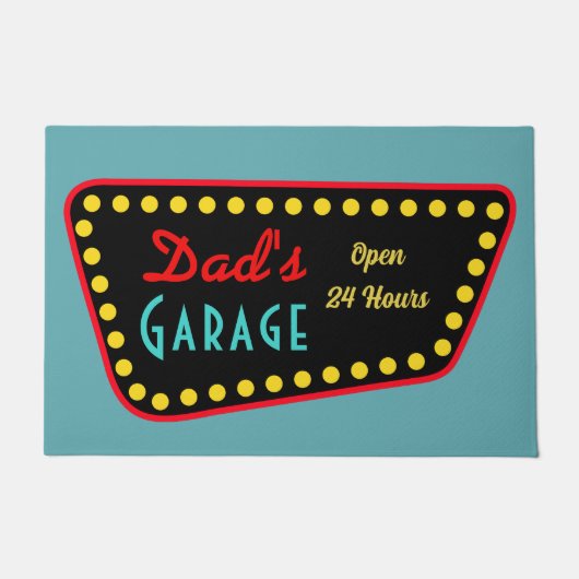 Paillasson Retro Dad's Garage Sign Doormat (Devant)