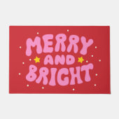 Paillasson Retro Merry et Bright Holiday Design (Devant)