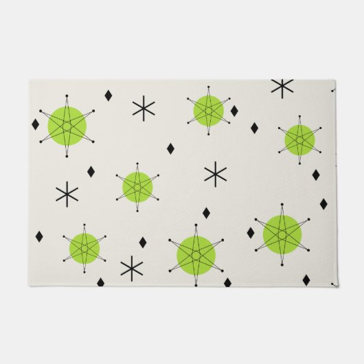 Paillasson Retro Mid Mod Starburst Sky Chartreuse (Devant)