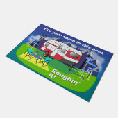 Paillasson Rétro natte rouge 24" de remorque de voyage x 36" (Incliné)