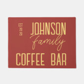 Paillasson Retro Nom de famille Café Bar (Devant)