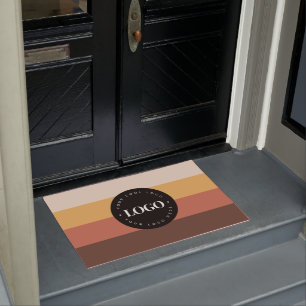 Paillasson Retro Stripes Business Company Logo Bienvenue 60s 