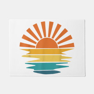 Paillasson Retro Sunset Rays Wavy Vintage Retro Sunshine Sun