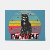 Paillasson Retro Vintage Chat Noir Ew (Devant)