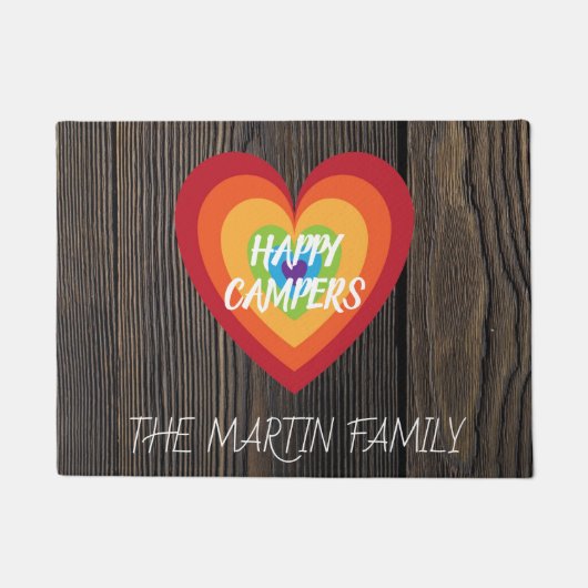 Paillasson Rétros profondément satisfaits en bois rustiques (Devant)