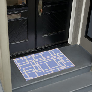 Paillasson Rétros rectangles modernes sur le bleu de ciel