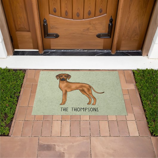 Paillasson Rhodesian Ridgeback mignon Chien Lion Brown Avec T (De plein air)
