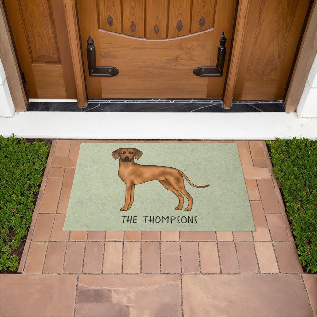 Paillasson Rhodesian Ridgeback mignon Chien Lion Brown Avec T (De plein air)