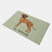 Paillasson Rhodesian Ridgeback mignon Chien Lion Brown Avec T (Incliné)