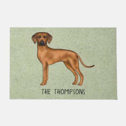 Paillasson Rhodesian Ridgeback mignon Chien Lion Brown Avec T (Devant)