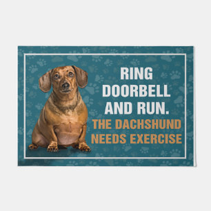 Paillasson Ring The Doorbell And Run, The Dachshund Cute