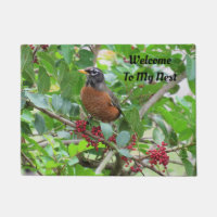 Robin américain personnalisé - Jardin Bird Doormat