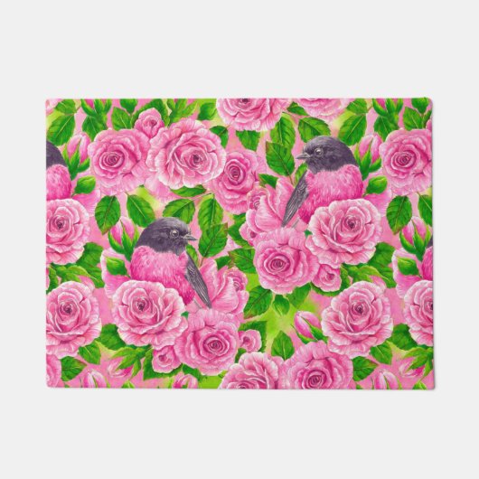 Paillasson Robin rose et rose (Devant)