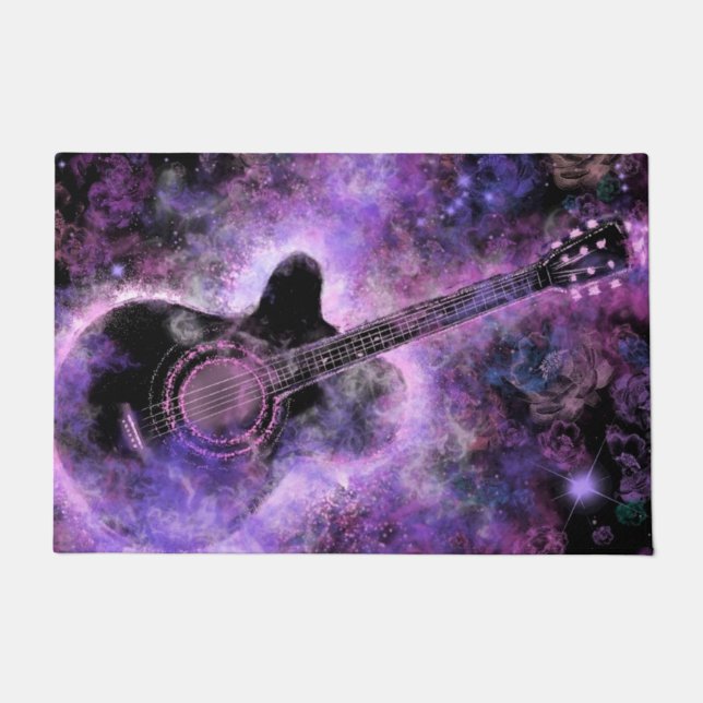 Paillasson Rock N Roll Guitar Doormat Purple (Devant)