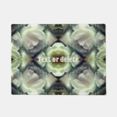 Paillasson Rose blanche Floral Abstrait Art personnalisé (Devant)