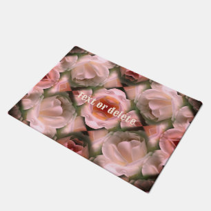 Paillasson Rose blanche Floral Art Abstrait teinté Personnali