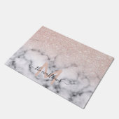Paillasson Rose brillant Parties scintillant or  Marbre Ombre (Incliné)