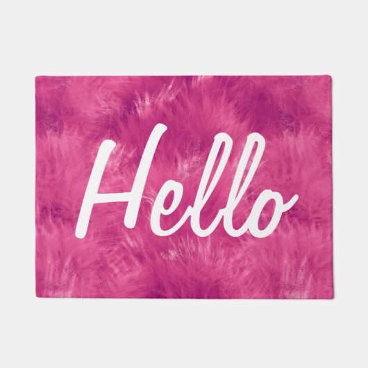 Paillasson Rose chaud | Hello Doormat (Devant)